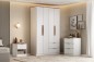 Roupeiro MILAN Branco com 4 Portas e 2 Gavetas