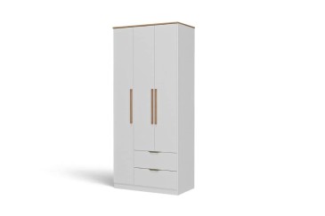 Roupeiro MILAN Branco de 81,5 cm com 3 Portas e 2 Gavetas | Atrapamuebles