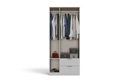 Roupeiro MILAN Branco com 3 Portas e 2 Gavetas