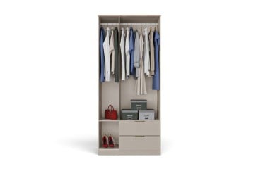 Roupeiro MILAN Avelã com 3 Portas e 2 Gavetas