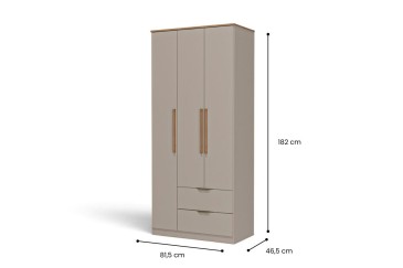 Armario MILAN Avellana de 81,5 cm 3 puertas y 2 cajones| Atrapamuebles