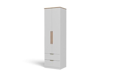 Roupeiro MILAN Branco 55 cm de largura, 2 Portas e 2 Gavetas | Atrapamuebles