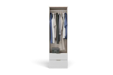 Armario MILAN Blanco 55 cm ancho, 2 puertas y 2 cajones| Atrapamuebles