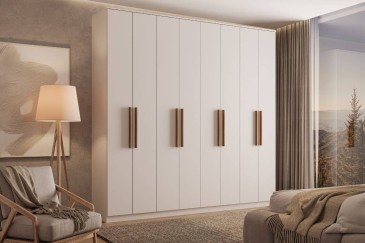 Roupeiro AUSTIN Branco 208,5 cm 8 portas e 4 gavetas | Atrapamuebles