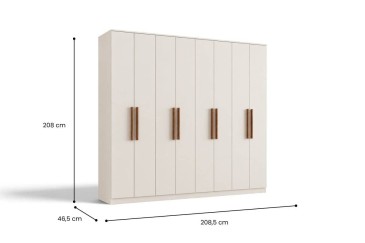 Roupeiro AUSTIN Branco 208,5 cm 8 portas e 4 gavetas | Atrapamuebles