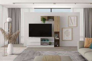 Mueble TV LIVING 154,6 cm con puerta corredera