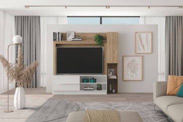 Móvel TV LIVING 154,6 cm com porta deslizante