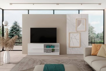 Móvel TV LIVING 154,6 cm com porta deslizante