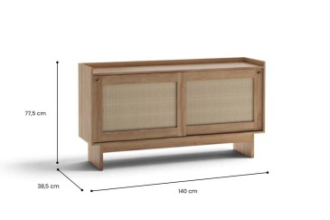 Aparador ATRIA Noce 140 cm com 2 portas