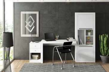 Escritorio DENVER Blanco Extensible 120-160 cm | Atrapamuebles