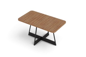 Mesa ATRIA Rectangular acabado Nogal y Negro 160 cm | Atrapamuebles