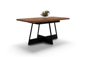 Mesa ATRIA Rectangular acabado Nogal y Negro 160 cm | Atrapamuebles