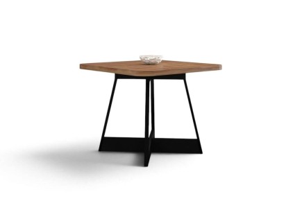Mesa ATRIA Cuadrada acabado Nogal y Negro 90x90 cm | Atrapamuebles