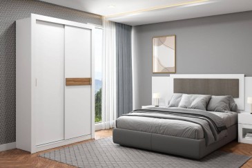 Armario VIVACCE Blanco 130,5 cm puertas correderas| Atrapamuebles