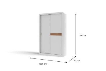 Roupeiro VIVACCE Branco 130,5 cm portas de correr | Atrapamuebles