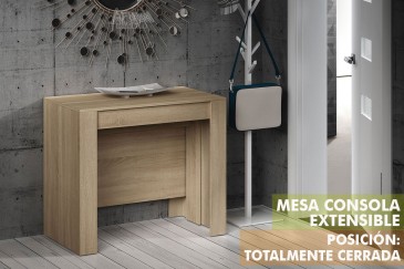 Mesa Consola comedor extensible. 4 en 1 De cónsola a mesa extensible de 236 cm en un solo mueble