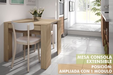 Mesa Consola comedor extensible. 4 en 1 De cónsola a mesa extensible de 236 cm en un solo mueble