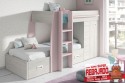 Cama Tren Az1 Blanco Nordic y Rosa Nube