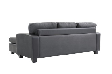Sofá Chaiselongue Design 3P reversível em cor CINZA escuro ao MELHOR PREÇO
