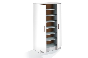 Sapateira 2 portas e 6 prateleiras em branco suave (mate) ao MELHOR PREÇO