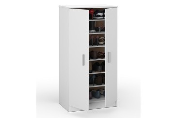 Sapateira 2 portas e 6 prateleiras em branco suave (mate) ao MELHOR PREÇO