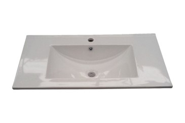 Lavabo cerámico encastrable rectangular 80 cm en color blanco al MEJOR PRECIO
