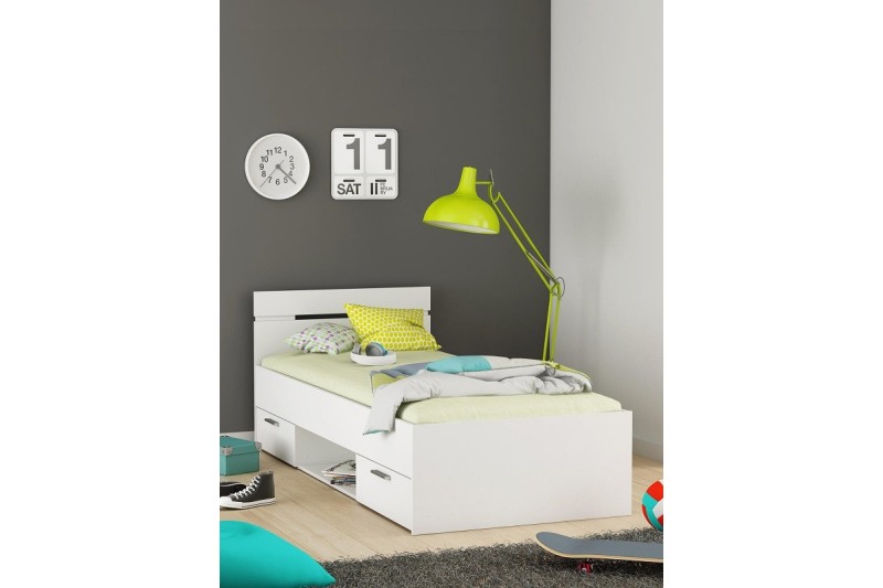 Cama con cajones de almacenamiento - 90x200 cm blanco Snoozy