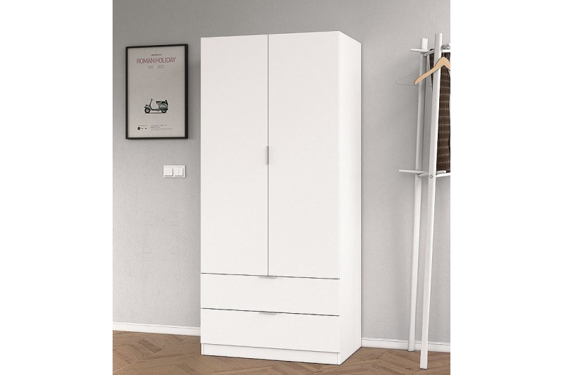 Armario 2 Puertas 2 Cajones Blanco Armario 2 Puertas 2 Cajones Blanco