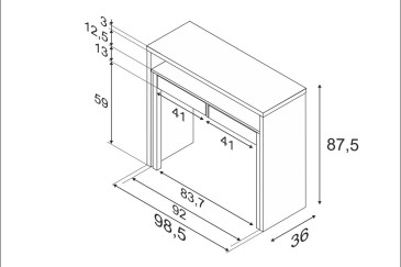 Mesa escritorio extensible. 2 en 1 De cónsola a mesa escritorio extensible de 70 cm en un solo mueble