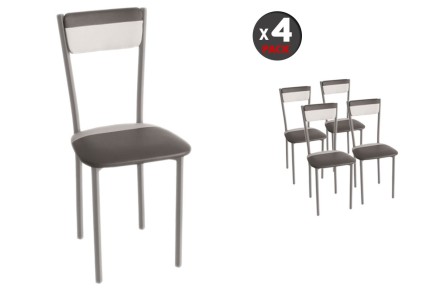 4 sillas SARIN Gris/Blanco (29€ /u.)