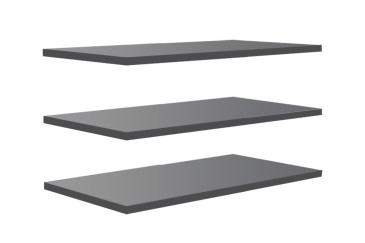 Lote de 3 estantes de 82 x 42 cm en color gris para armario WINNER Plus 170 cm