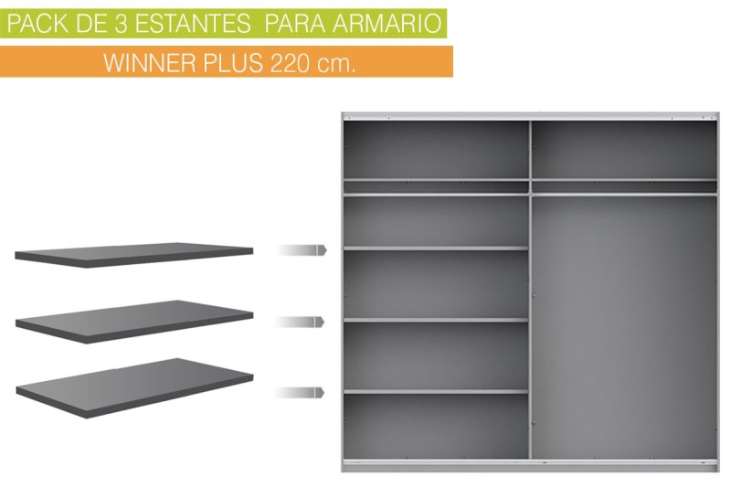 Lote 3 estantes 107x42 cm WINNER Plus