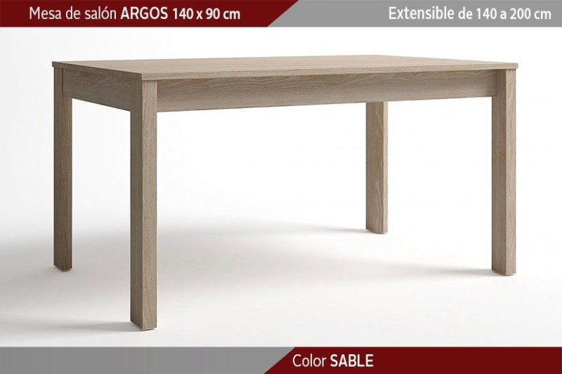 Mesa de comedor rectangular TREND extensible en color Sable de ... Mesa de comedor rectangular TREND extensible en color Sable de ...