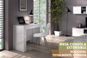 Mesa Consola comedor extensible. 4 en 1 De cónsola a mesa extensible de 236 cm en un solo mueble