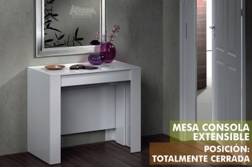 Mesa Consola comedor extensible. 4 en 1 De cónsola a mesa extensible de 236 cm en un solo mueble