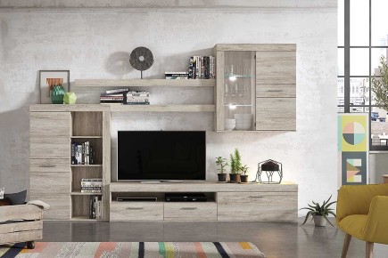Mueble de salón - comedor moderno NIZA Roble al MEJOR PRECIO