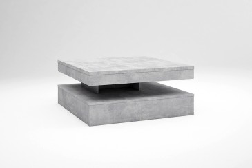 Mesa de centro cuadrada giratoria en gris cemento