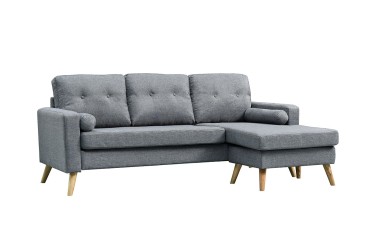 Sofá Chaiselongue de Diseño 3P reversible en color GRIS claro al MEJOR PRECIO