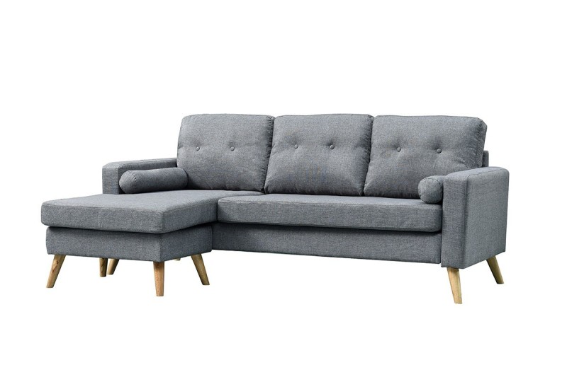 Chaise Longue ALVIN Cinzento Claro Reversível Chaise Longue ALVIN Cinzento Claro Reversível