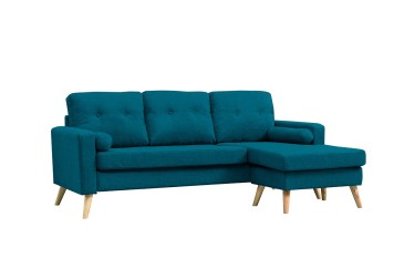 Sofá Chaiselongue de Diseño 3P reversible en color Azul Turquesa claro al MEJOR PRECIO