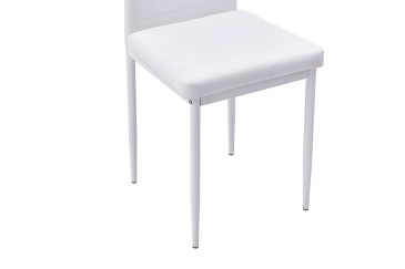 PACK de 1 Mesa de salón cristal Blanco + 6 Sillas en color Blanco