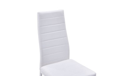 PACK de 1 Mesa de salón cristal Blanco + 6 Sillas en color Blanco
