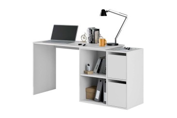 Mesa escritorio Oficina/Despacho con 2 cajones + 2 Huecos Blanco Artik