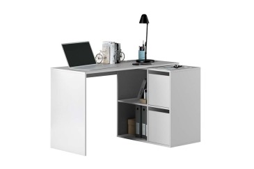 Mesa escritorio Oficina/Despacho con 2 cajones + 2 Huecos Blanco Artik