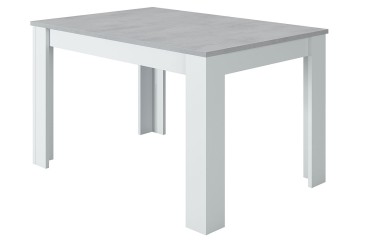 Mesa de salón - comedor extensible 40 - 190 cm.  en Cemento y Blanco Artik