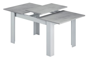 Mesa de salón - comedor extensible 40 - 190 cm.  en Cemento y Blanco Artik