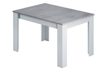 Mesa de salón - comedor extensible 40 - 190 cm.  en Cemento y Blanco Artik