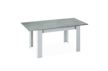 Mesa de salón - comedor extensible 40 - 190 cm.  en Cemento y Blanco Artik