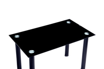 PACK de 1 Mesa de salón cristal Blanco + 4 Sillas en color Negro