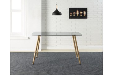 PACK Moderno Mesa de centro fixa 140x80 + 4 cadeiras em cinzento natural ao MELHOR PREÇO
